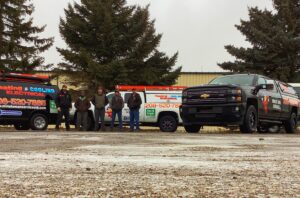 HVAC Service team outside an Ammon business